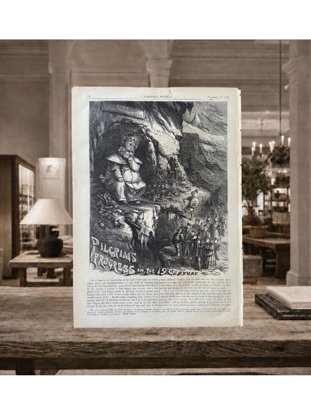 1869 Thomas Nast Pilgrim’s Progress Original Harper’s Weekly Engraving